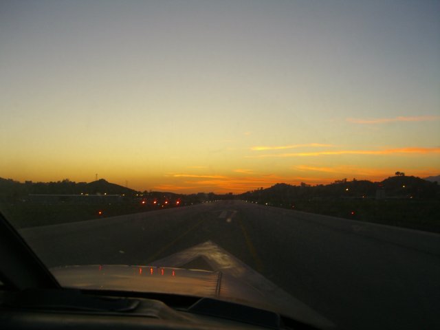 Sunset on runway