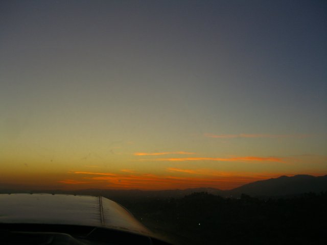 Sunset in front of
the propeller